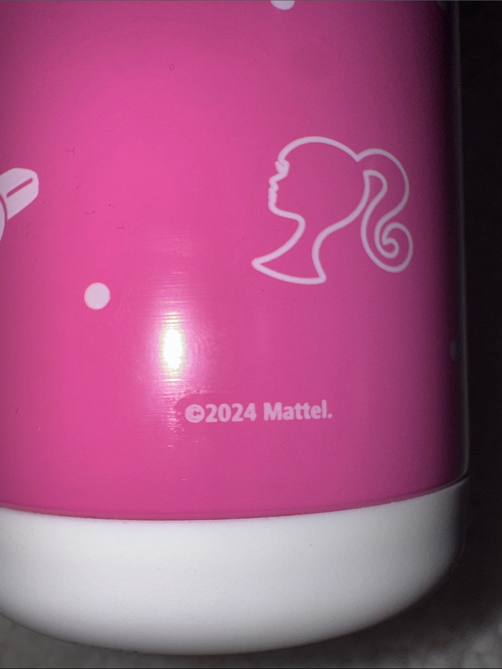 Barbie- NWOT Pink Logo Pattern Insulated Tumbler with Pink Straw 24oz - Picture 11 of 12